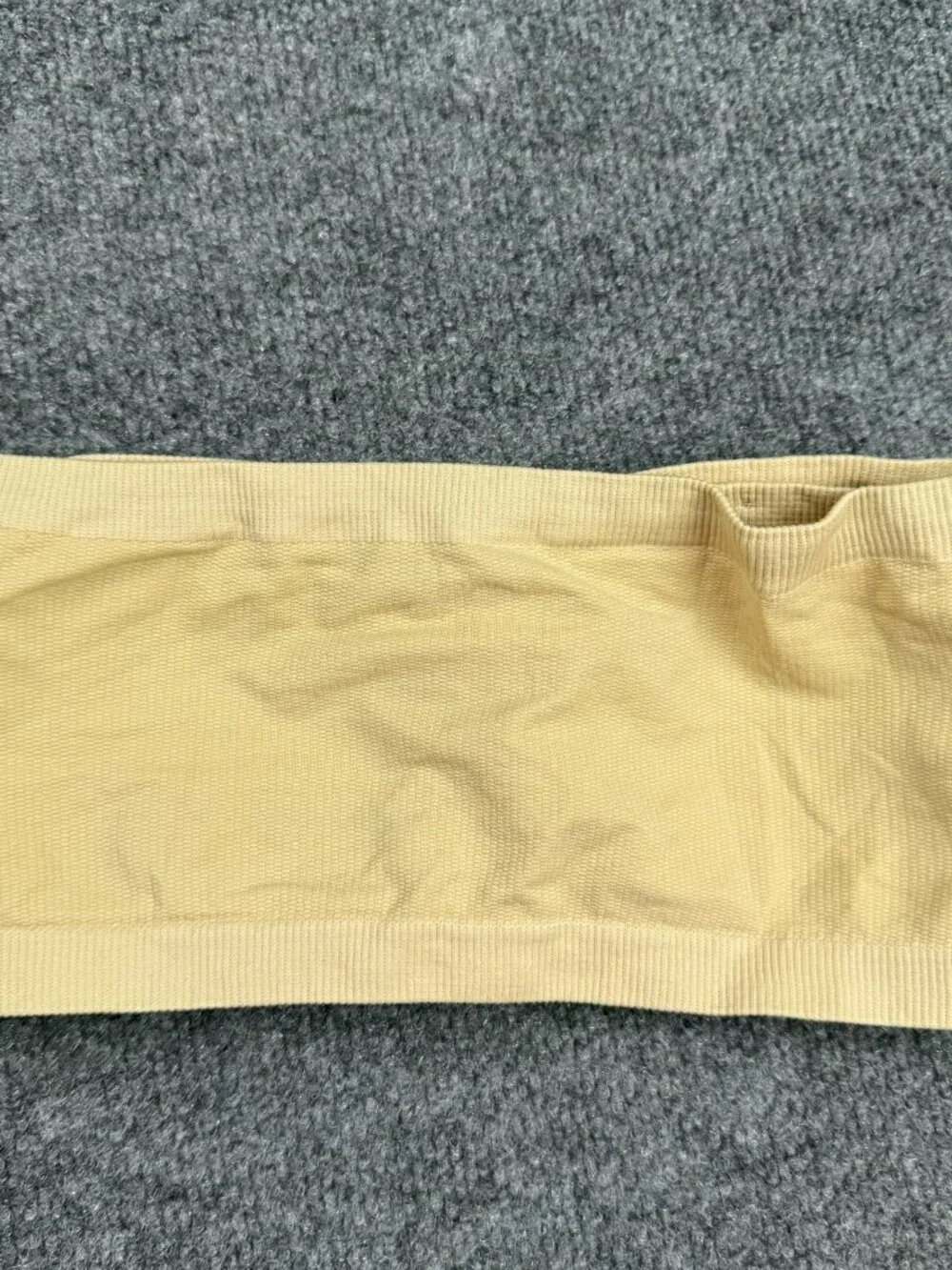 Seamless Bandeau Bra Top Tan Nude Padded Strapless Stretch Ruched Size S/M